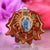 Aquamarine with Gold Moon Cycle