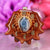 Aquamarine with Gold Moon Cycle