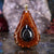 Black Druzy Quartz Teardrop
