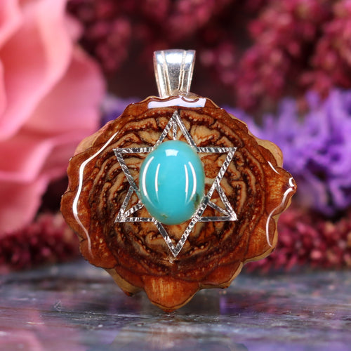 Turquoise with Silver Merkaba