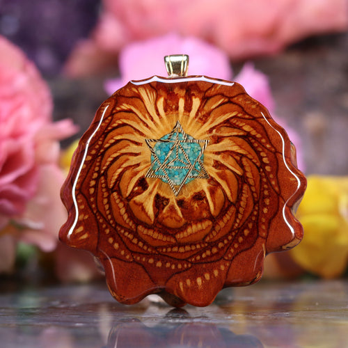 Crushed Turquoise (Glows) with Gold Merkaba