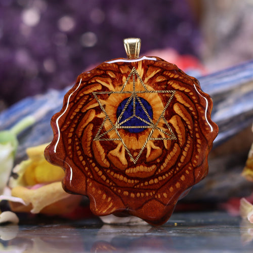 Crushed Lapis (Glows) with Gold Merkaba