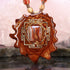 Crazy Lace Agate with Gold Kali Yantra Baby Sinew