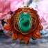 Malachite with Gold Seed of Life and Back Om
