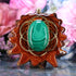 Malachite with Gold Seed of Life and Back Om