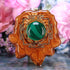 Malachite with Gold Kali Yantra