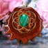 Malachite with Gold Seed of Life and Back Om