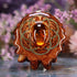 Red Amber with Gold Seed of Life