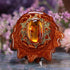 Red Amber with Gold 64 Star Tetrahedron