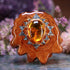 Red Amber with Silver Sri Yantra