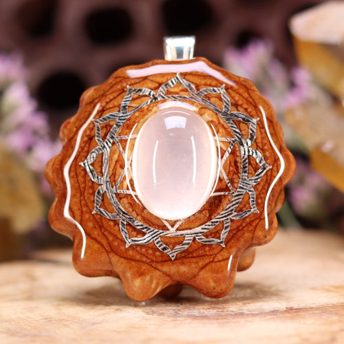 Rose Quartz with Silver Heart (4th) Chakra