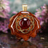 Red Garnet with Gold Seed of Life
