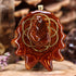 Mexican Fire Agate with Gold Seed of Life and Back Om