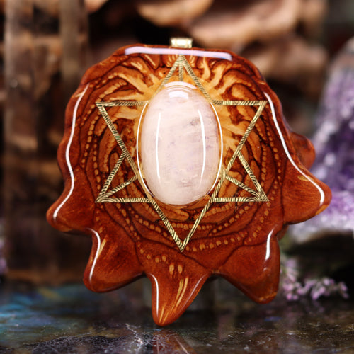 Moonstone with Gold Merkaba