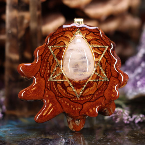 Moonstone with Gold Merkaba