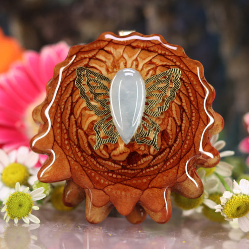 Aquamarine with Gold Butterfly