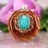 Chrysocolla with Silver Seed of Life