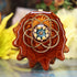 Blue Phoenix Orchid Glass with Gold Seed of Life