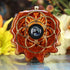 Blue Fume Implosion Glass with Gold Seed of Life