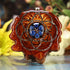 Blue Phoenix Orchid Glass with Gold Seed of Life