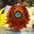 Blue Fume Implosion Glass with Gold Merkaba