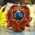 Blue Fume Implosion Glass with Silver Merkaba