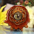 Green Fume Implosion Glass with Gold Seed of Life