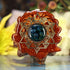 Blue Fume Implosion Glass with Gold 64 Star Tetrahedron