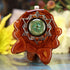 Green Fume Implosion Glass with Silver 64 Star Tetrahedron