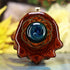 Blue Fume Implosion Glass with Gold Seed of Life