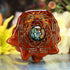 Blue Phoenix Orchid Glass with Gold Kali Yantra