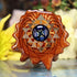 Blue Phoenix Orchid Glass with Gold Sri Yantra