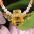 Amber Bee Beaded Choker Necklace