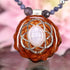 Blue Lace Agate with Silver Seed of Life Beaded Choker Necklace