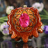 Pink Paua Shell with Gold Seed of Life