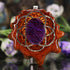 Purple Paua Shell with Gold Seed of Life