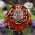 Fossilized Stingray Coral with Silver Seed of Life Multi-Stone