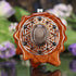 Fossilized Stingray Coral with Silver Flower of Life Multi-Stone