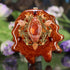 Mexican Fire Opal with Gold 64-Star Tetrahedron Multi-Stone