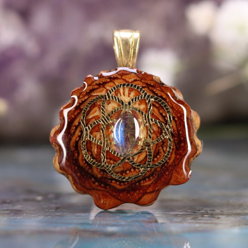 Labradorite with Gold Seed of Life