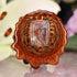 Crazy Lace Agate with Gold Seed of Life