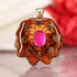 Pink Paua Shell with Gold Moon Cycle