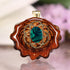 Green Paua Shell with Gold Seed of Life