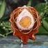 Mexican Fire Opal with Gold Seed of Life