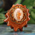Mexican Fire Opal with Gold Seed of Life
