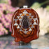 Black Druzy Quartz with Silver Sri Yantra