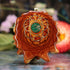 Crushed Malachite (Glows) with Gold Seed of Life and Front Om