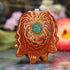 Crushed Malachite (Glows) with Silver Seed of Life and Front Om