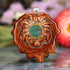 Crushed Malachite (Glows) with Silver Seed of Life and Front Om