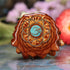 Crushed Turquoise (Glows) with Gold Seed of Life and Front Om